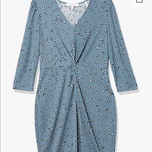 Lark & Ro dress blue-grey animal print